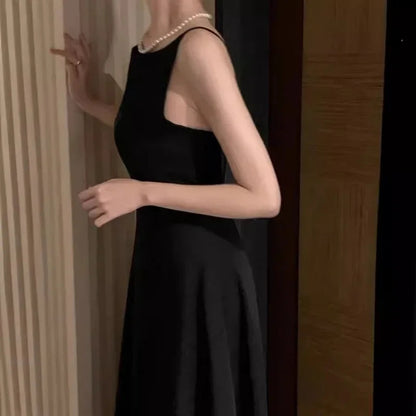 Dresses Spring Summer Slash Neck Sleeveless Vestidos Mujer Korean Aline Long Dress