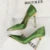 Shoes 11 Cm Heels Silks Satins Woman Pumps Metal Pointed Toe High Heels New Female Pumps Party Shoes
