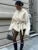 Lace-up White V-neck Overcoat Female Loose High Street Long Sleeve Autumn Patchwork Coat ’s Bandage Outwear New