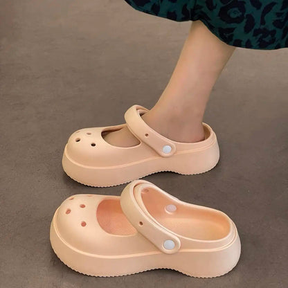 Platform Kawaii Slides Shoes White Summer Slippers and Sandals on Beach Thick Normal Top Designs Vip 39