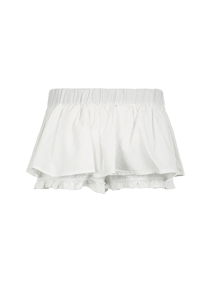 Sweet Girl Belt Low Waist a Line Mini Lining Shorts Skirts Korean Balletcore Clothes