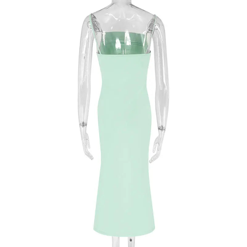 New Sling Dresses Spring Summer Maxi Dress Backless Female Dress Club Party Clothing