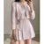 Korean Tweed Short Jacket Cropped Coats + High Waist Mini Skirts Suits Autumn New Slim Two-piece Sets