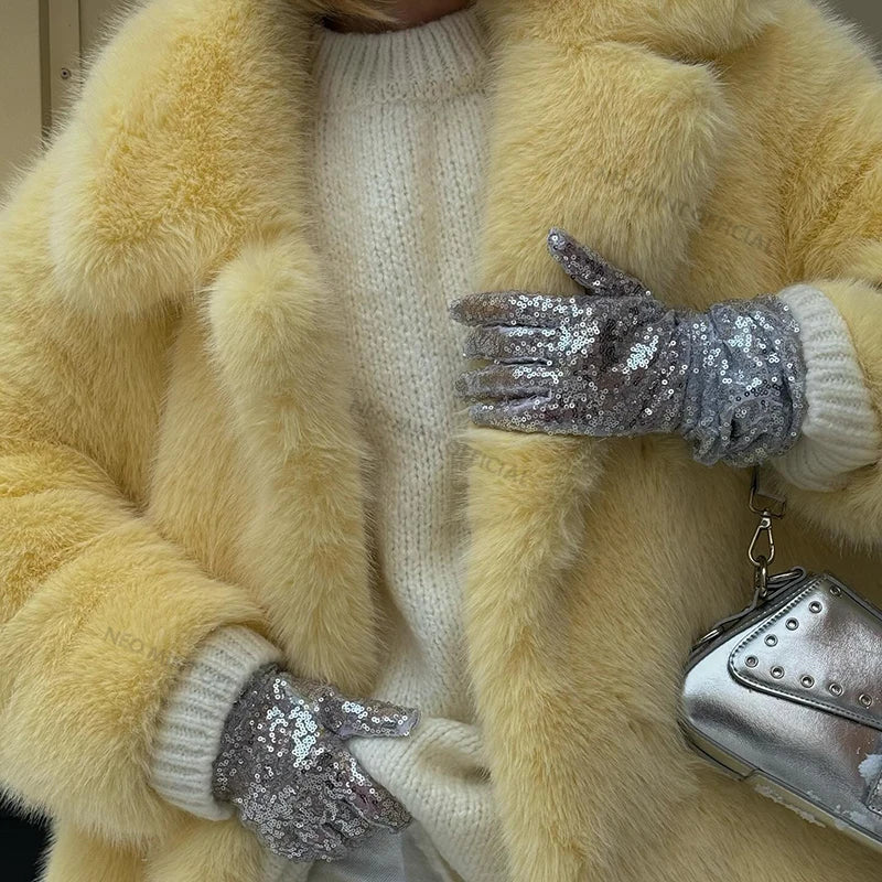 Winter Faux Fur Coat Thicken Warm Overcoat Outerwear Hot Long Fox Fur Jacket