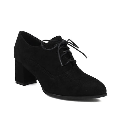 Style Printed Fabric Lace Up High Heeled Shoes Round Toe Cross Tied Spring Autumn New Pumps Oxfords 3548