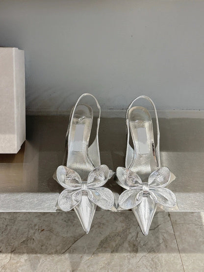 Spring Summer New High Heel Bow Pointed Toe Stiletto Sandals Shoes