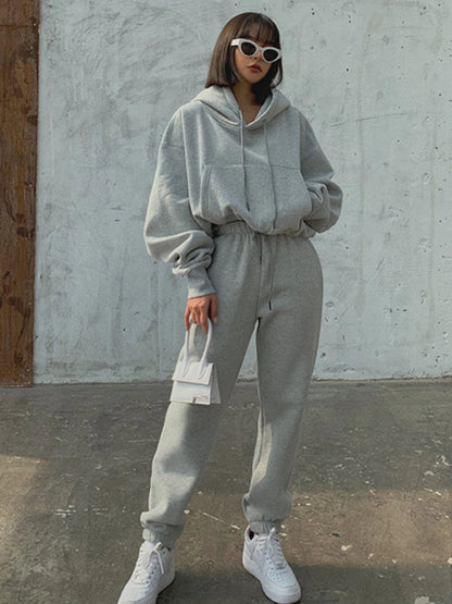 New Hoodies Suit Winter Spring Tracksuit Two Pieces Set Sports Pullover Sweatpants Sweatshirt Mujer
