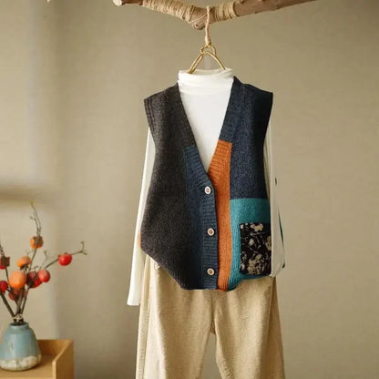 Korean Crop Sweater Vest Loose Sweater Vest Cable Knit Sweater Vest for Designer Tops