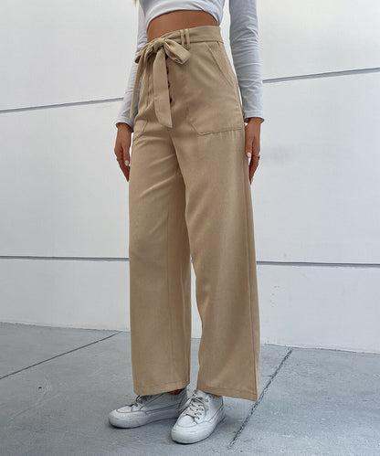 Corduroy Belted Wide Leg Pants
