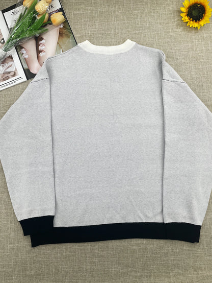 Temperament Commuter Style Pullover Sweater for ’s Autumn and Winter New Loose All-match Crew-neck Knitwear