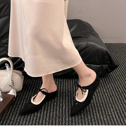 Designer Summer Pointed Toe Mules Slippers Dress Street Style Slip on Shoes