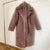Winter Long Overcoats Oversized Lapel Belted Faux Rabbit Fur Coat Jacket Female Outerwear Plush Fur Coats