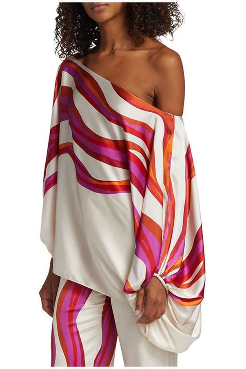 Abstract Waves Two-piece Set - Fuschia