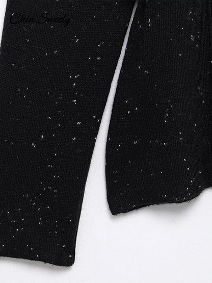 Black Turtleneck Sweater Pullover for With Belt Long Sleeved Loose Knitwear Female Spring Lady Soft Jumper New