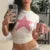 New Printed T-shirt, Fashionable Short Sleeved Top, Y2k Summer Electronic Girl T-shirt, ’s Clothing