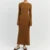 Ribbed Knit Full Sleeve Maxi Dress Crew Neck Bodycon Pencil Long Dress Tie Waist Dress 90s
