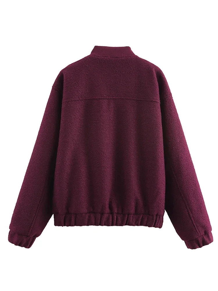 Zipper Long Sleeve O-neck Coat for Spring New Loose Female Jacket Outwear Top High Street