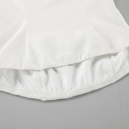 White Simple Wide Leg Pants Sets Summer New Off Shoulder Sleeveless Tube Tops Pants 2 Piece Set