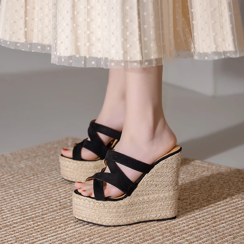 Size 3239 Summer New Open Toe Sandals High Heel Wedge Platform Beach Sandals Shoes