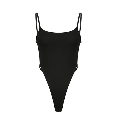 Backless Bodysuit Clubwear Summer Basic Sleeveless Body Top Rave Outfits Y2k Romper Street