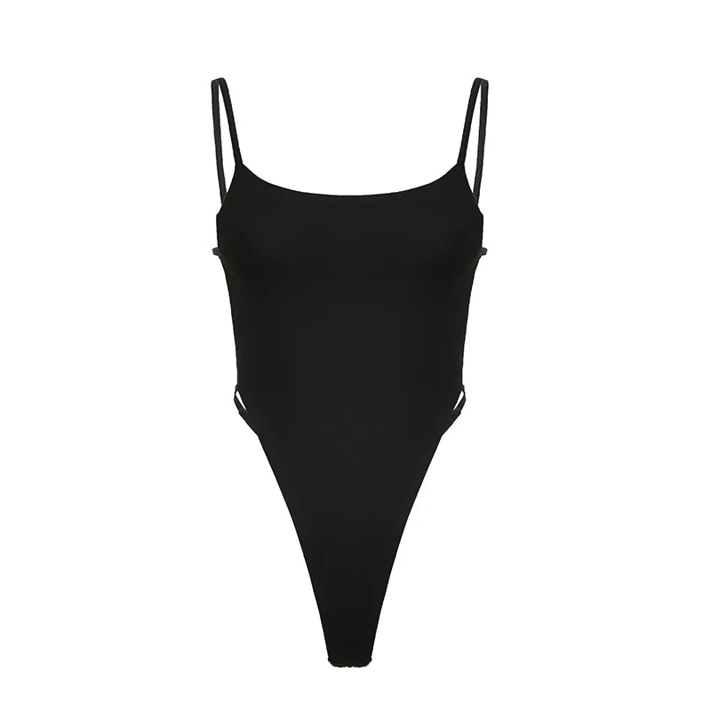 Backless Bodysuit Clubwear Summer Basic Sleeveless Body Top Rave Outfits Y2k Romper Street