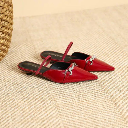 Low Shoes ' Slippers Pointed Toe Butterflyknot Flat Spring Pu Rubber Strange Style Shoes Woman Butterflyknot Slipp