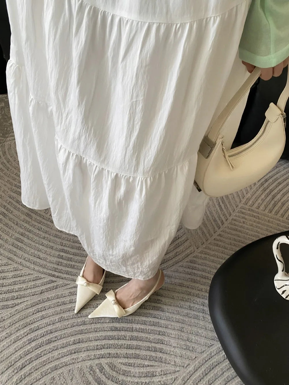 Satin Bow Pumps Pointed Toe Thin Heeled Backless Dress Shoes Brand Designer Shallow Mouth Sandal