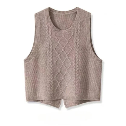 V-neck Sweater Vest Sleeveless Preppy Style Sweet Knitted Vest Female Pullover Waistcoat Fall Winter