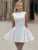 Backless High Waist A-line Mini Dress for Robe O Neck Bodycon Club Party Dress