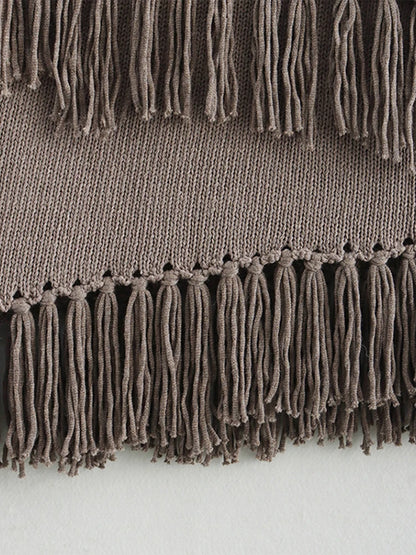 Knitted Sleeveless Tassel Sweater Turtleneck Pullover Sweaters Female Spring Design Street Tops