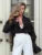 Loose See-through Shirts ’s Autumn Lapel Long Sleeve Patchwork Blouse Top Female Shirts Top