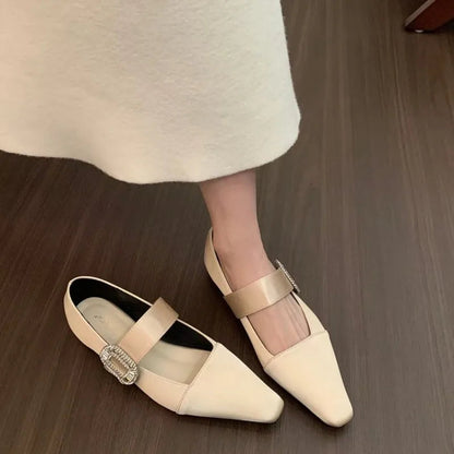 New Satin Flat Shoes Flashing Rhinestone Decoration Ballet Shoes Soft and Comfortable Dress