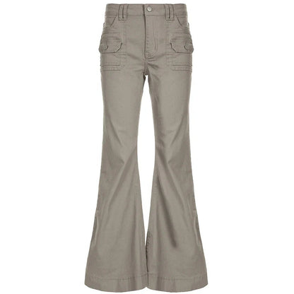 Slim Fit Simple Flared Pants High Causal England Style All-match Basic Jeans Classical Clothing