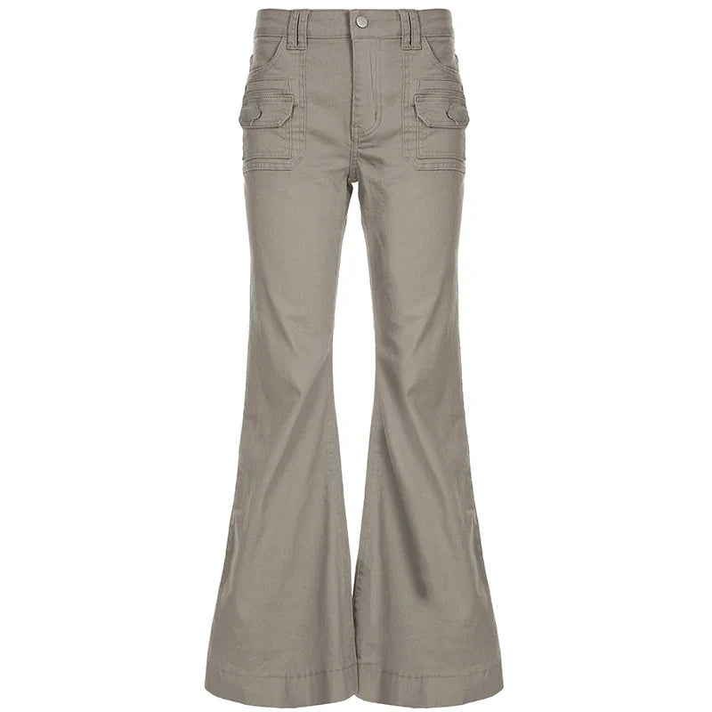 Slim Fit Simple Flared Pants High Causal England Style All-match Basic Jeans Classical Clothing
