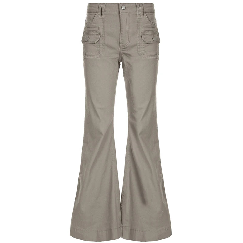 Slim Fit Simple Flared Pants High Causal England Style All-match Basic Jeans Classical Clothing