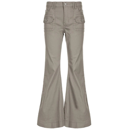 Slim Fit Simple Flared Pants High Causal England Style All-match Basic Jeans Classical Clothing