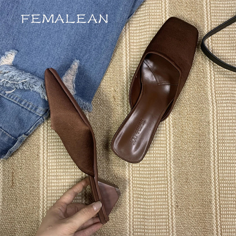 Flipflops Green Black Brown Ballet Outdoor Low Heels Satins Slingback Shoes for Slipper Sandals