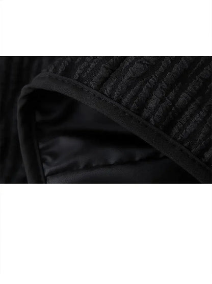 Spring Jacket for Long Sleeves Loose Quilted Coats Cuff Feather Laceup Outerwear