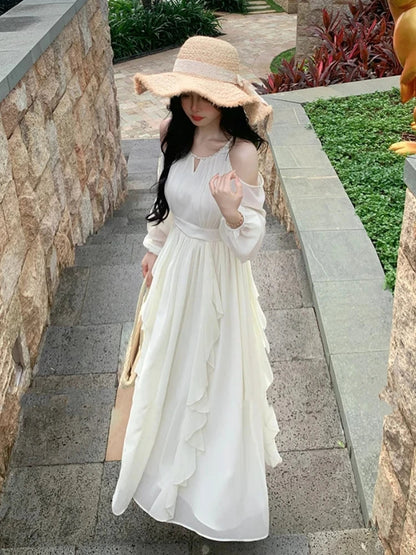 Autumn Spring New Midi Dress Party Long Sleeve Female Clothes Vestidos Mujer