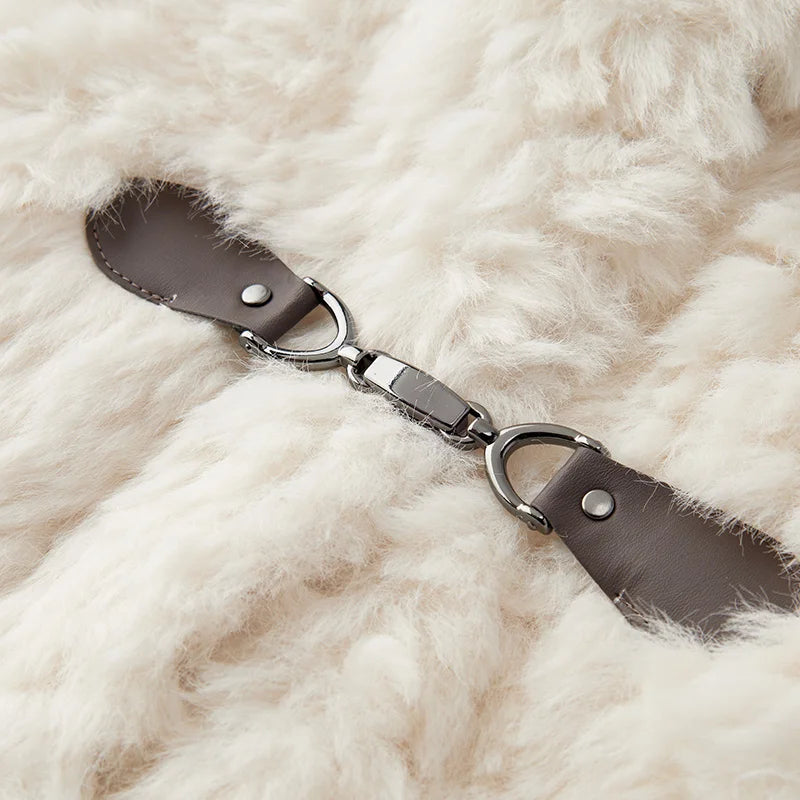 Coat Imitation Rabbit Fur Imitation Suede Patchwork Retro New Winter Loose Stand-up Collar Jacket
