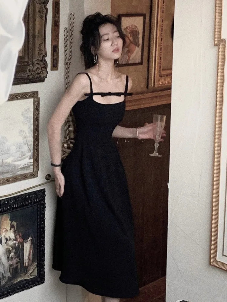 Evening Party Y2k Mini Dresses New Summer Spaghetti Strap One Piece Midi Dress Korean White Clothes Mujer