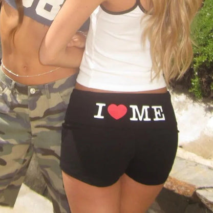 T2k European and American Street Style Short Letter Print New Basic Versatile Shorts