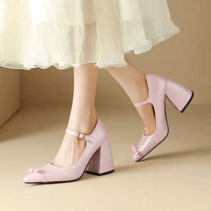 Shoes High Heels Pointed Toe Sandals Shallow Mouth Latest Spikes Black African Beige Spring Big Block Block Heels Fo