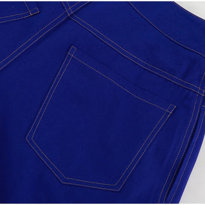 Wide Leg Pleated Pants for Loose High Waist Straight Striped Blue Street Pants Female Spring Street Trousers