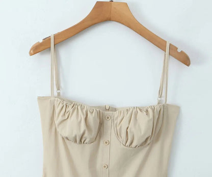 European and American Style New Slim Suspender Dress Fashionable Hot Girl Pleated Skirt
