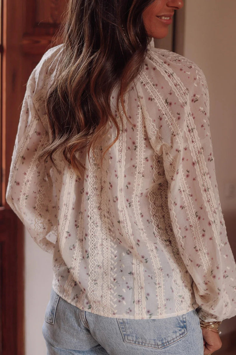 Printed Tassel Blouse