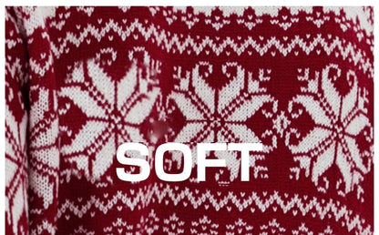 Christmas Long Sleeve Snowflake Round Neck Print Sweater Thick Knit Jumper Warm Sweater