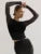 Mesh Patchwork V-neck T-shirt Top Female Long Sleeve Cropped Y2k Tee Pullover Inner ’s Top Autumn