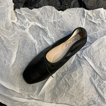 Spring Flats Ballerina Shoes Brand Square Toe Flat Ballet Shoe Female Slip on Loafers Zapato