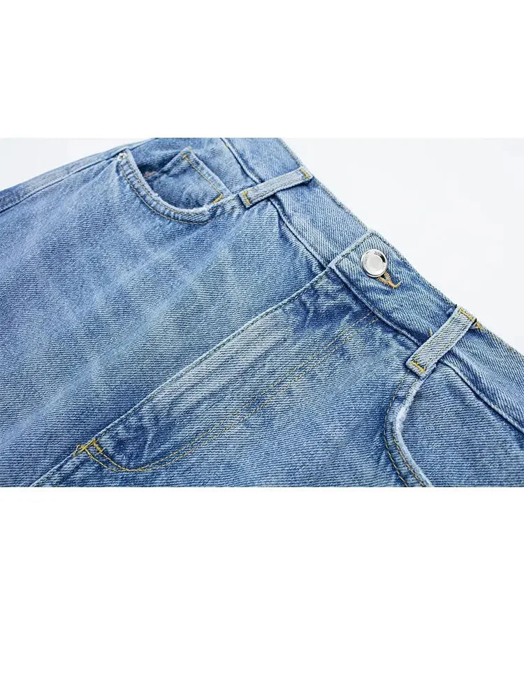 Summer Denim Skirt for High Waist Midi Skirts Zipper Female Slim Pencil Hem Slit Wrap Skirt